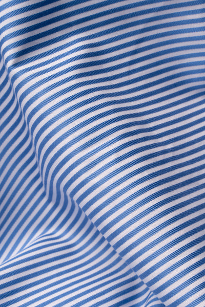 Camicia A Righe Azzurro Satin
