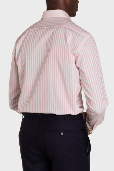 Camicia A Righe Rosa Popeline