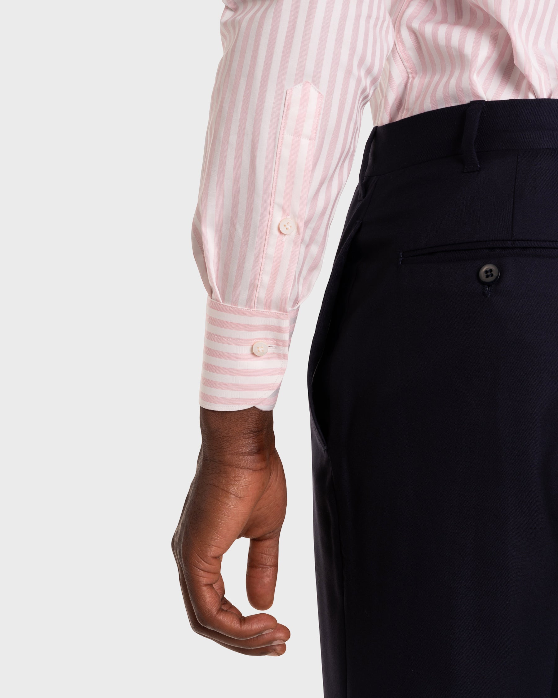 Camicia A Righe Rosa Popeline