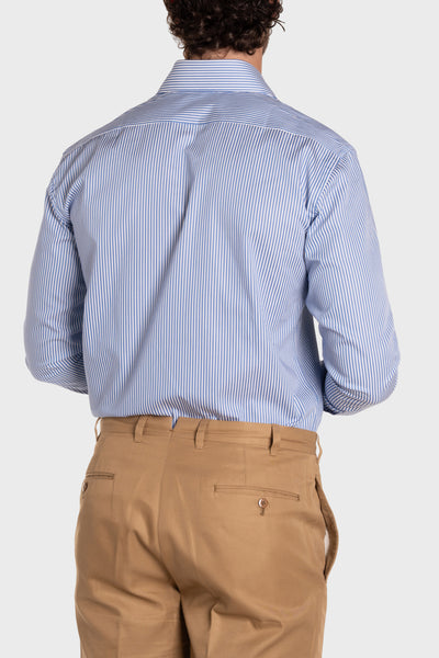 Camicia A Righe Azzurro Satin