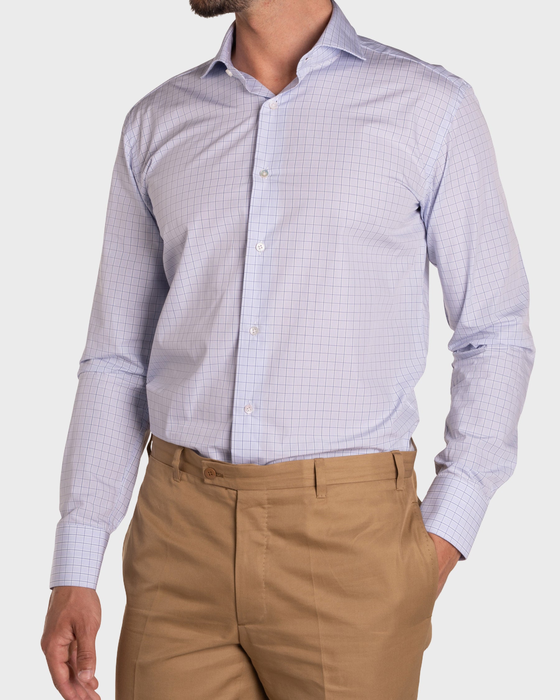 Camicia A Quadri Signature Popeline
