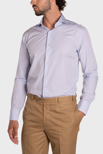 Camicia A Quadri Signature Popeline
