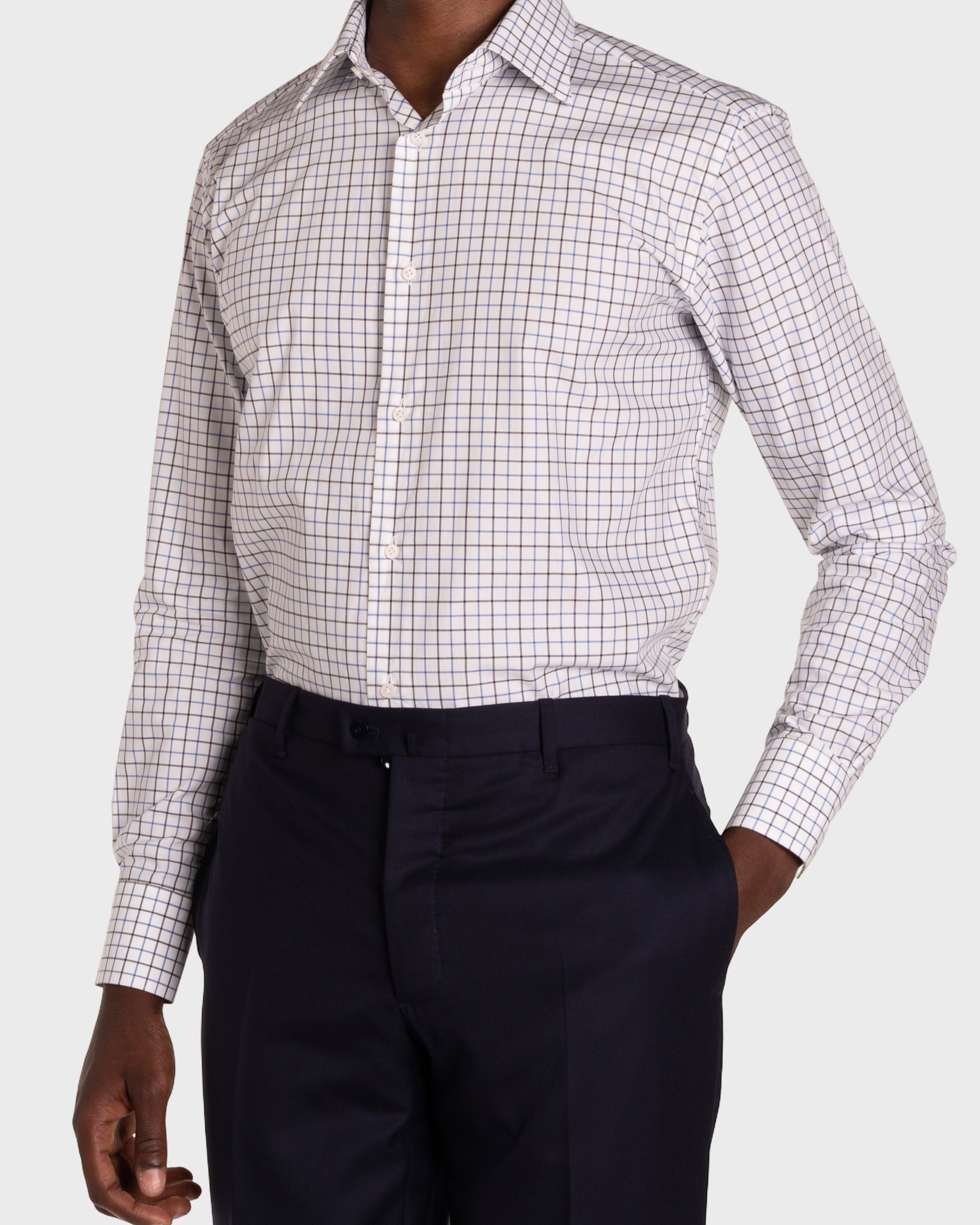 Camicia A Quadri Signature Popeline
