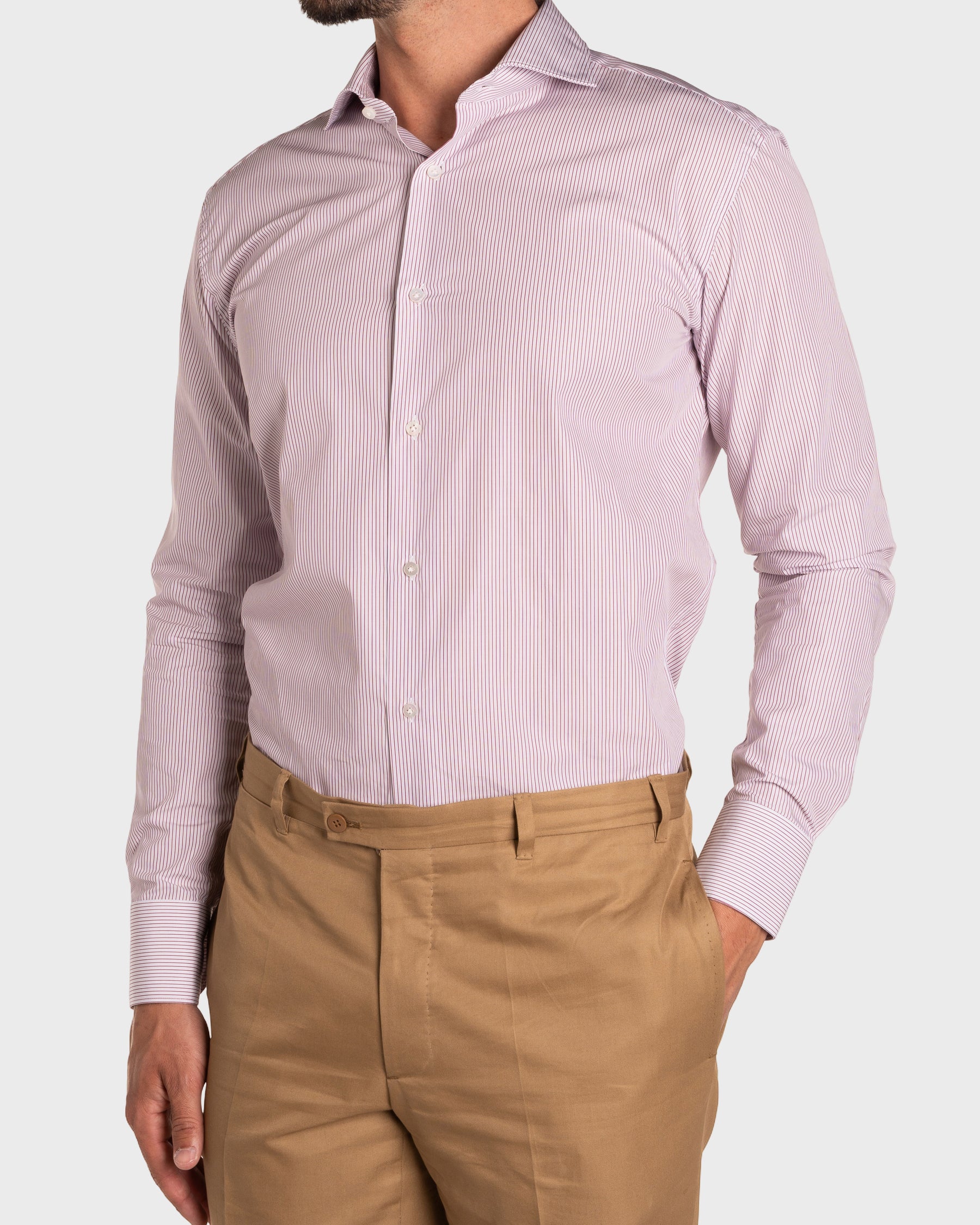 Camicia A Righe Classico Popeline