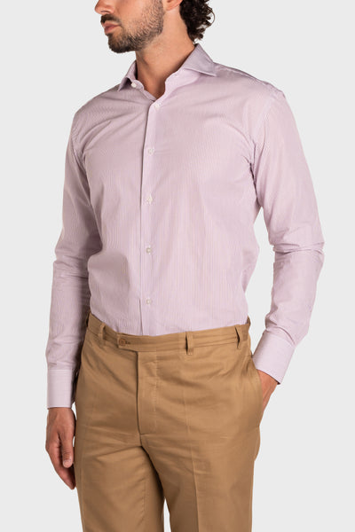 Chemise classique en popeline à rayures
