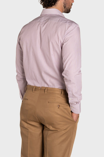 Chemise classique en popeline à rayures