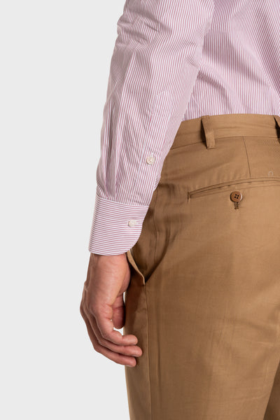 Chemise classique en popeline à rayures