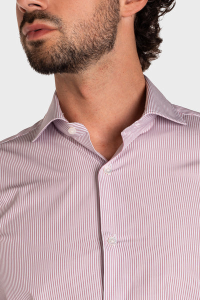 Chemise classique en popeline à rayures