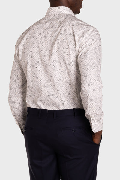 Camicia Stampa Geometrica Popeline