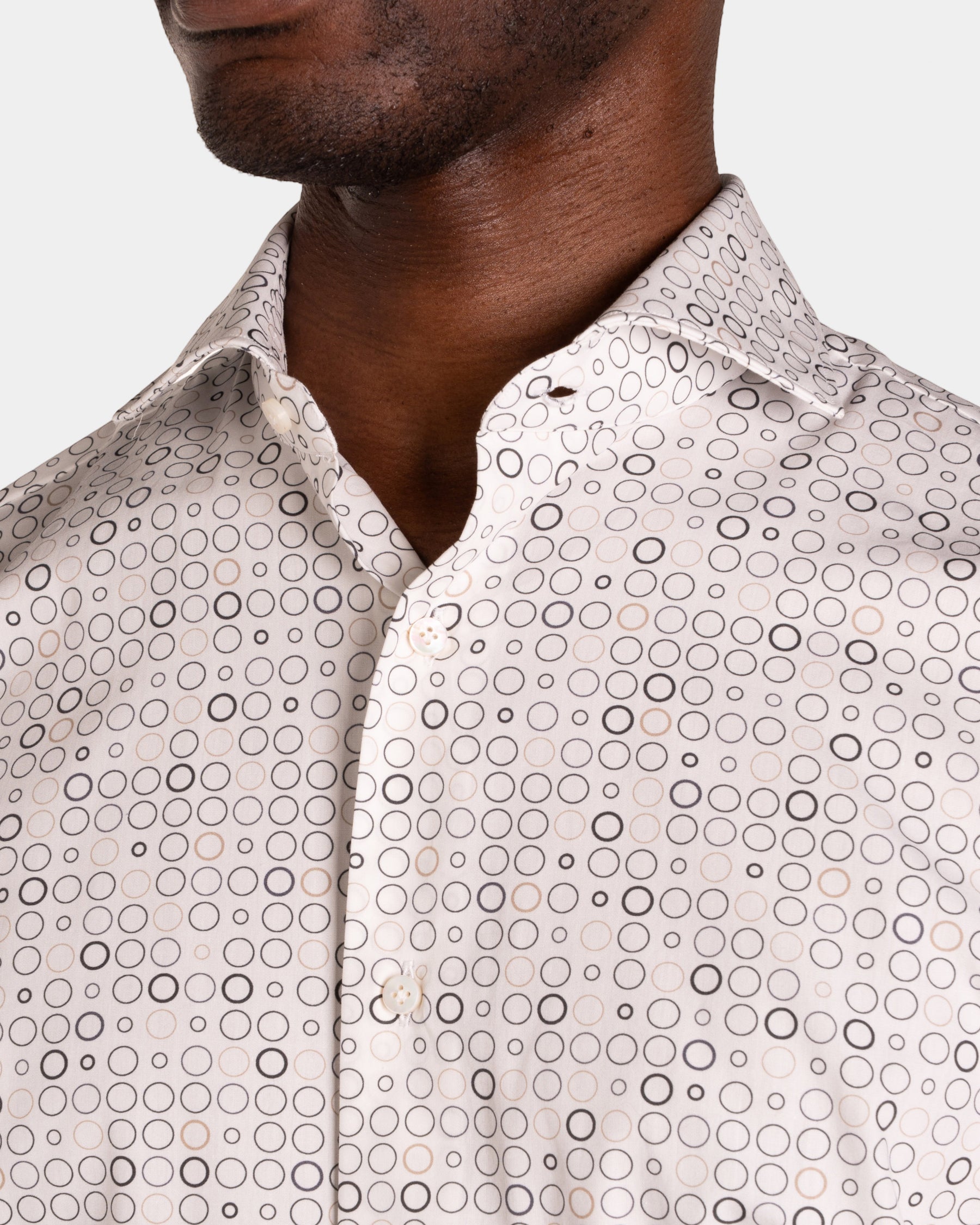 Camicia Stampa Geometrica Popeline