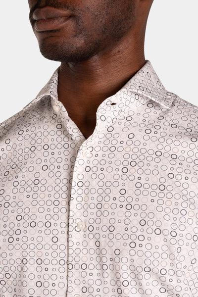 Camicia Stampa Geometrica Popeline