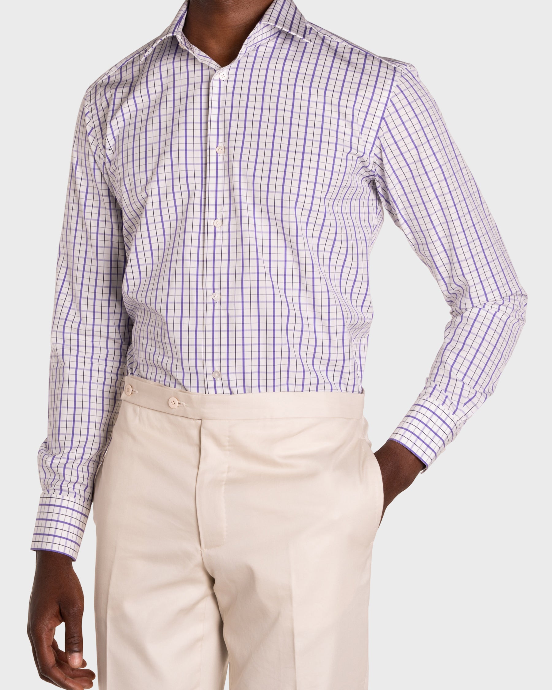 Camicia A Quadri Signature Popeline