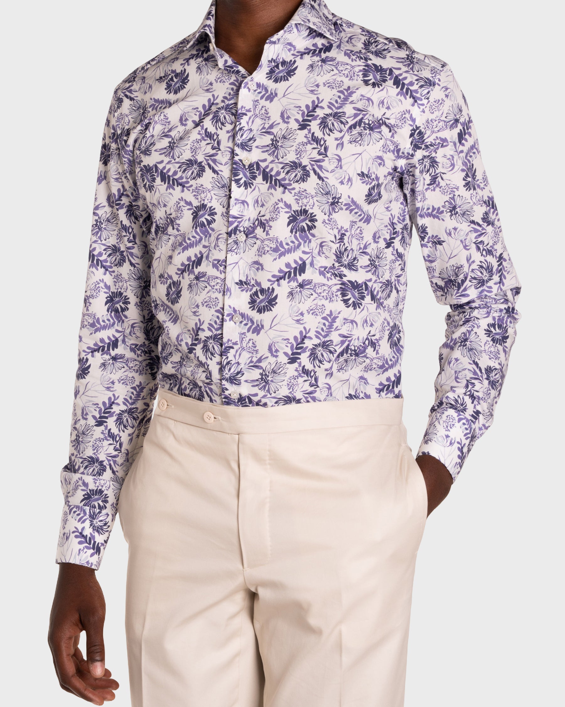 Camicia Stampa Floreale Popeline