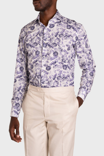 Camicia Stampa Floreale Popeline