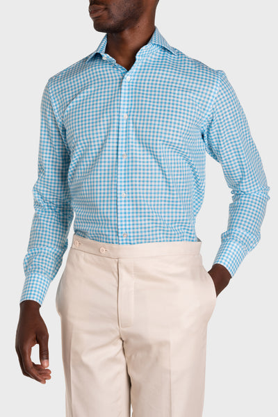 Camicia Quadri Chambray Oxford