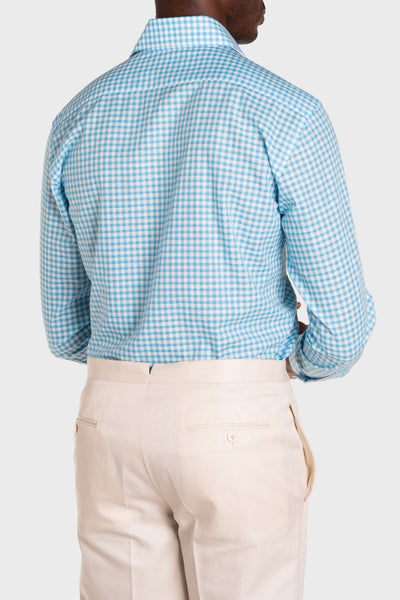 Camicia Quadri Chambray Oxford
