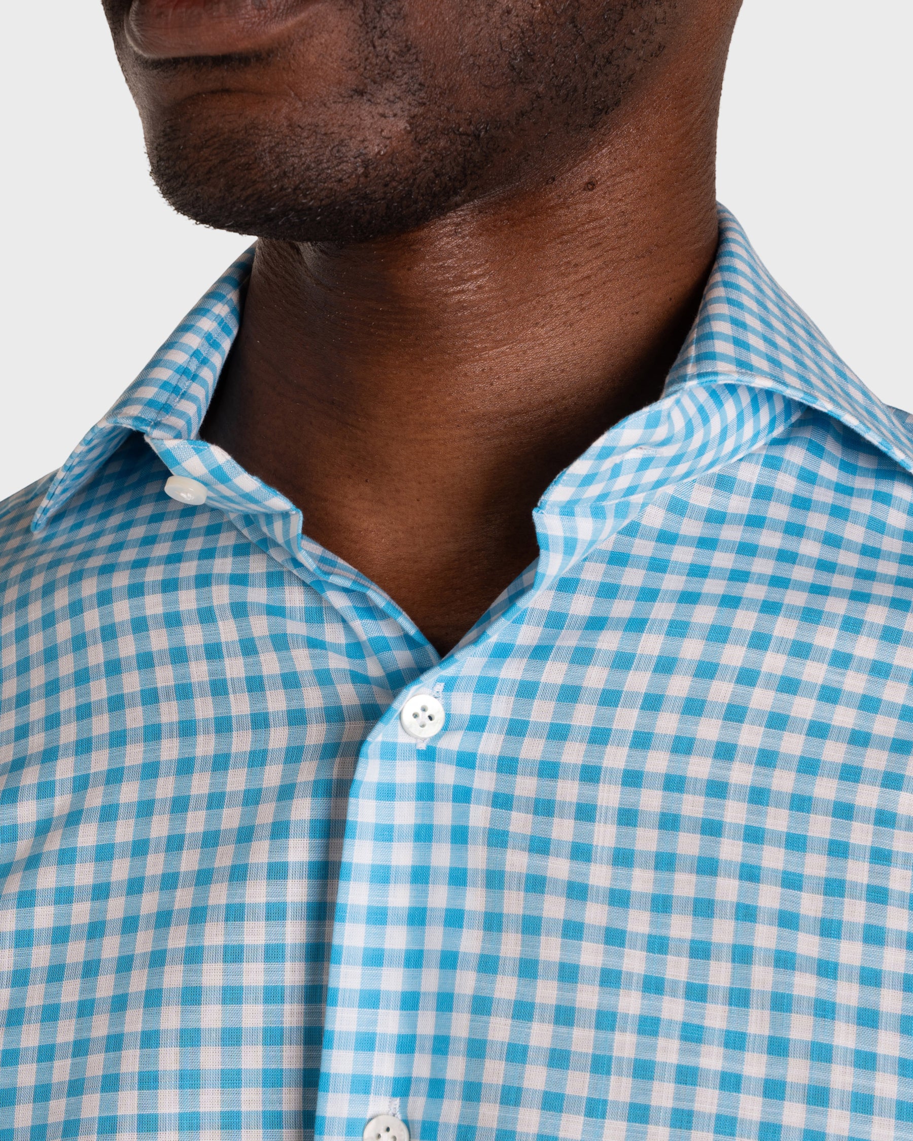 Camicia Quadri Chambray Oxford