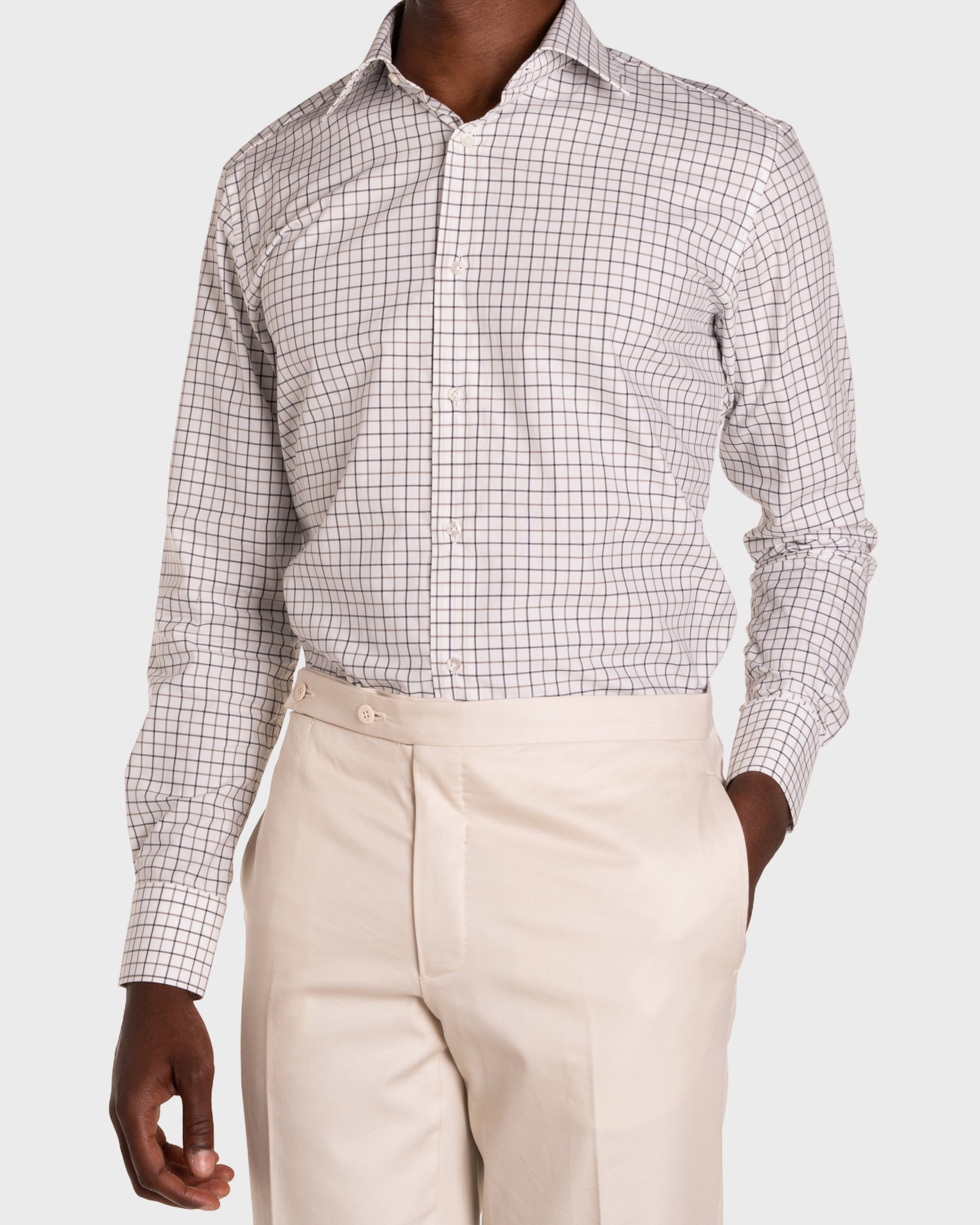 Camicia A Quadri Signature Popeline