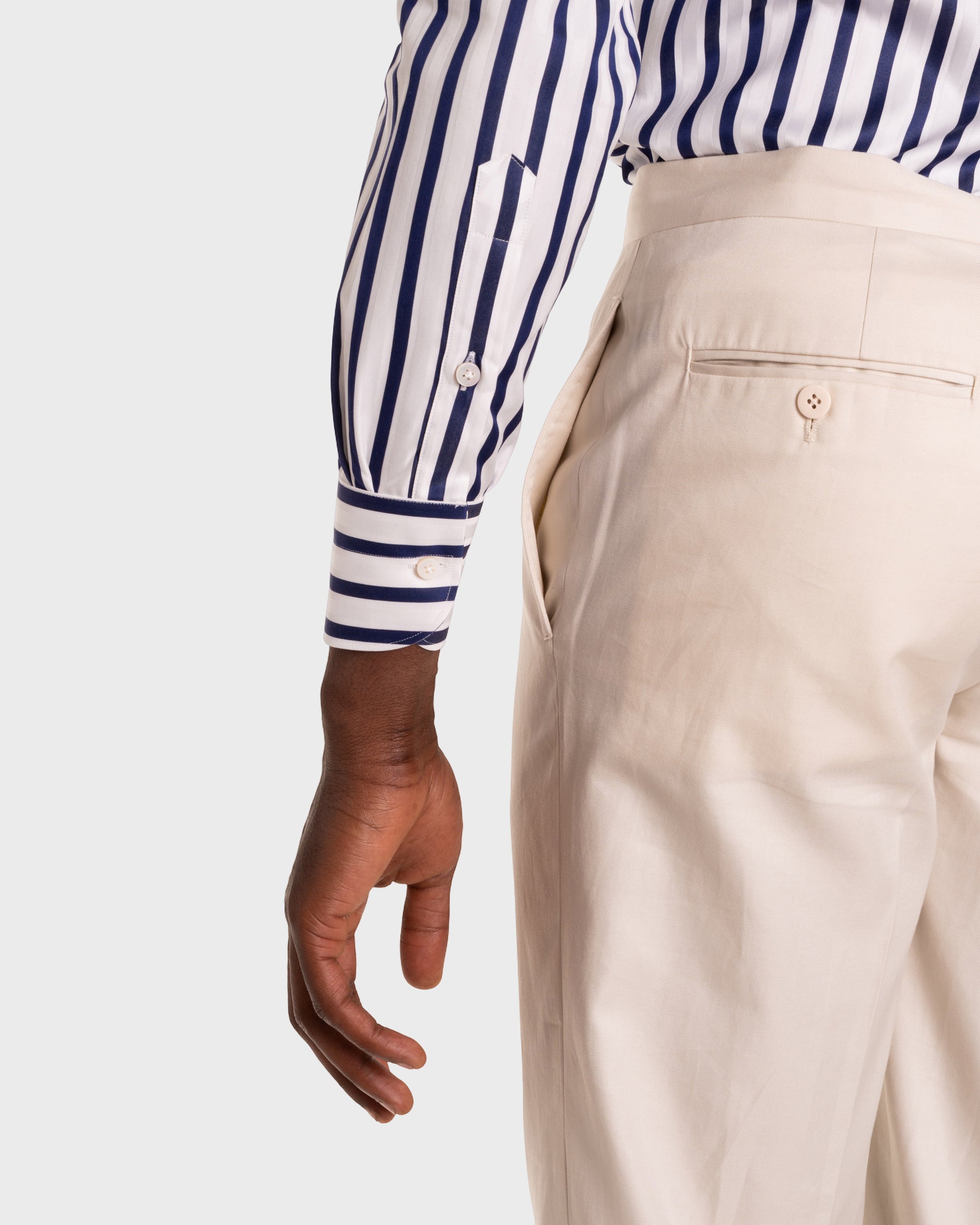Camicia Righe  Navy Popeline