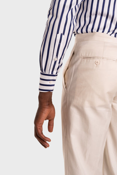 Camicia Righe  Navy Popeline