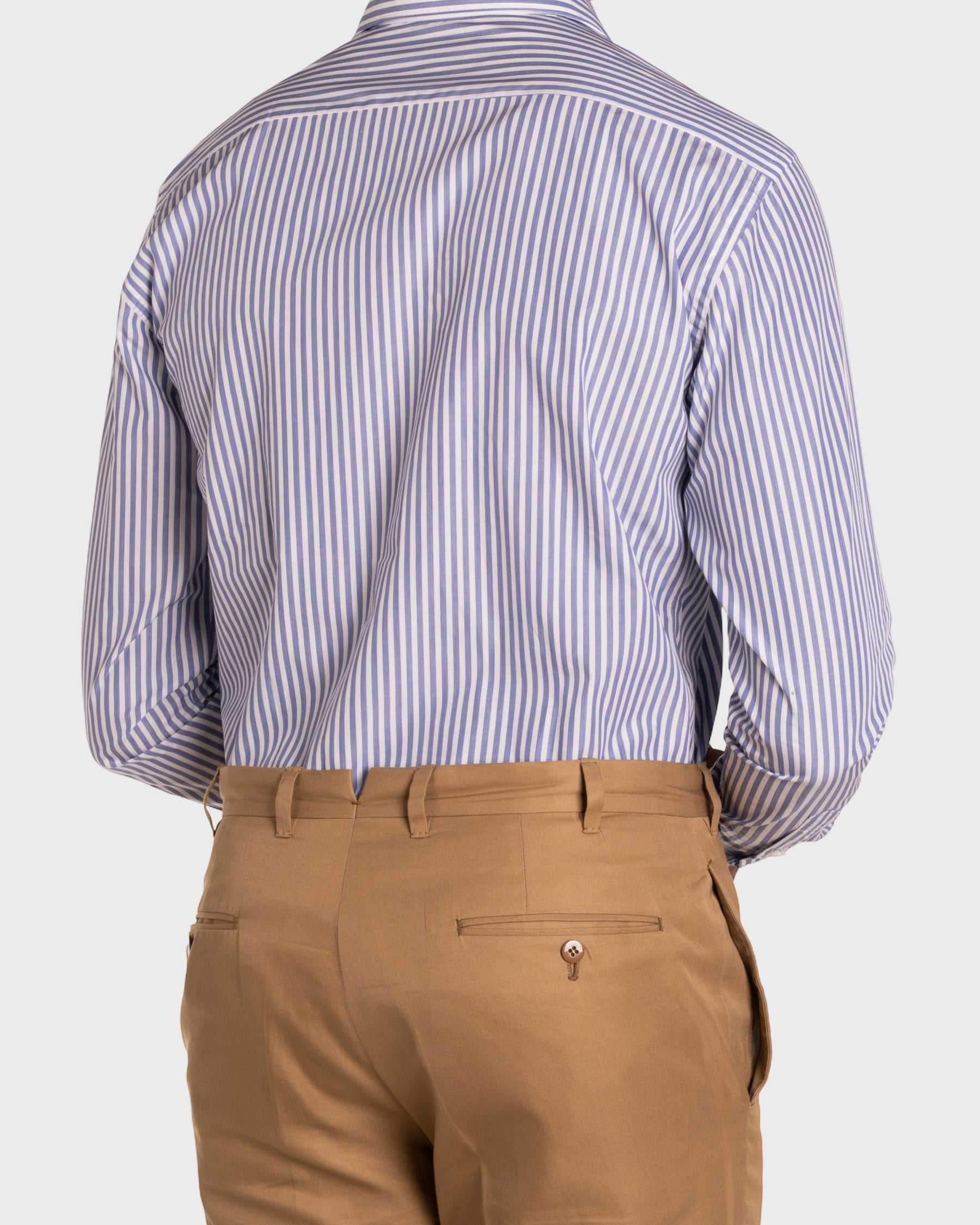 Camicia A Righe Blue Signature Popeline