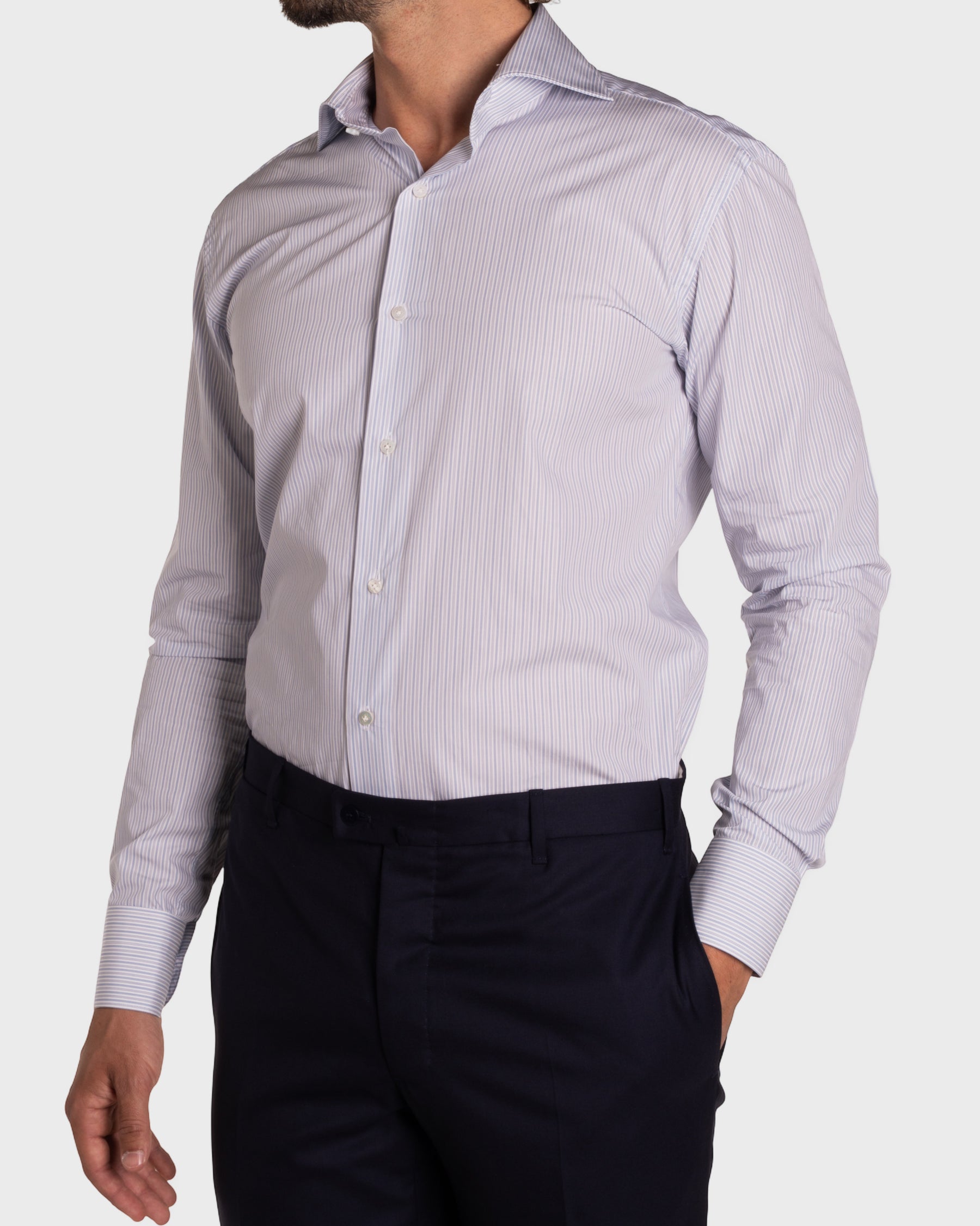 Camicia A Righe Signature Popeline