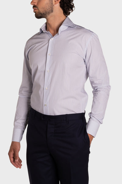 Chemise en popeline rayée Signature