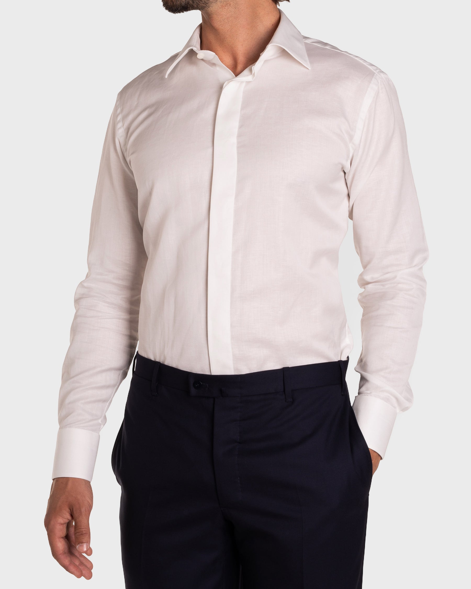 Camicia Voile Cotone Fly Front