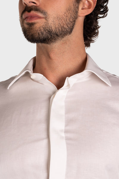 Camicia Voile Cotone Fly Front