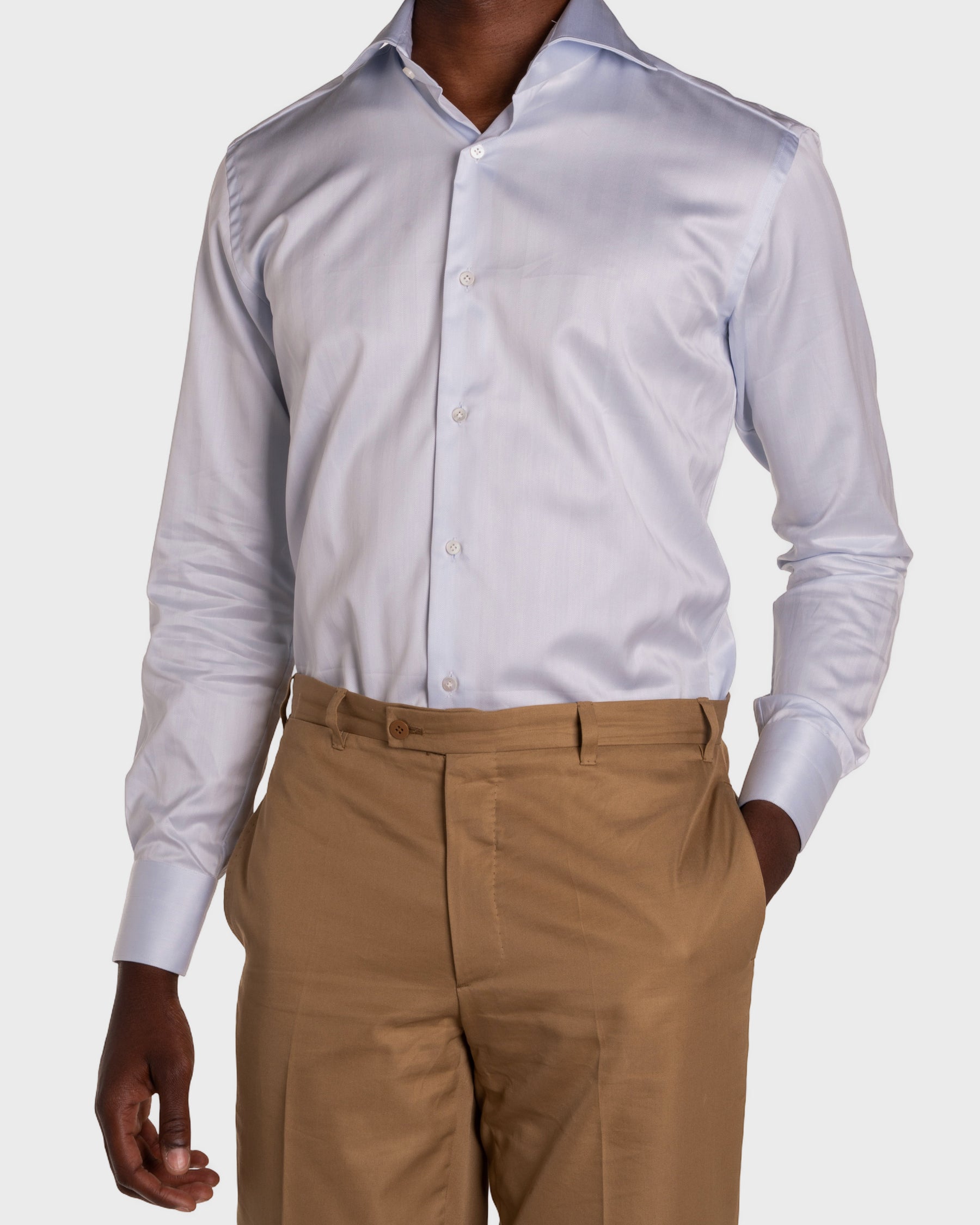 Camicia Celeste Chiaro Signature Twill
