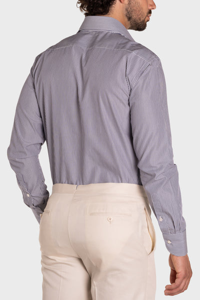 Camicia A Righe Sottili Popeline
