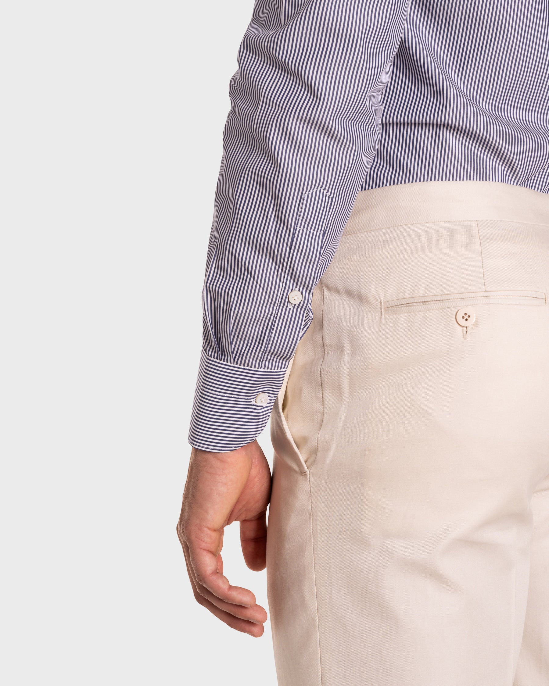 Camicia A Righe Sottili Popeline