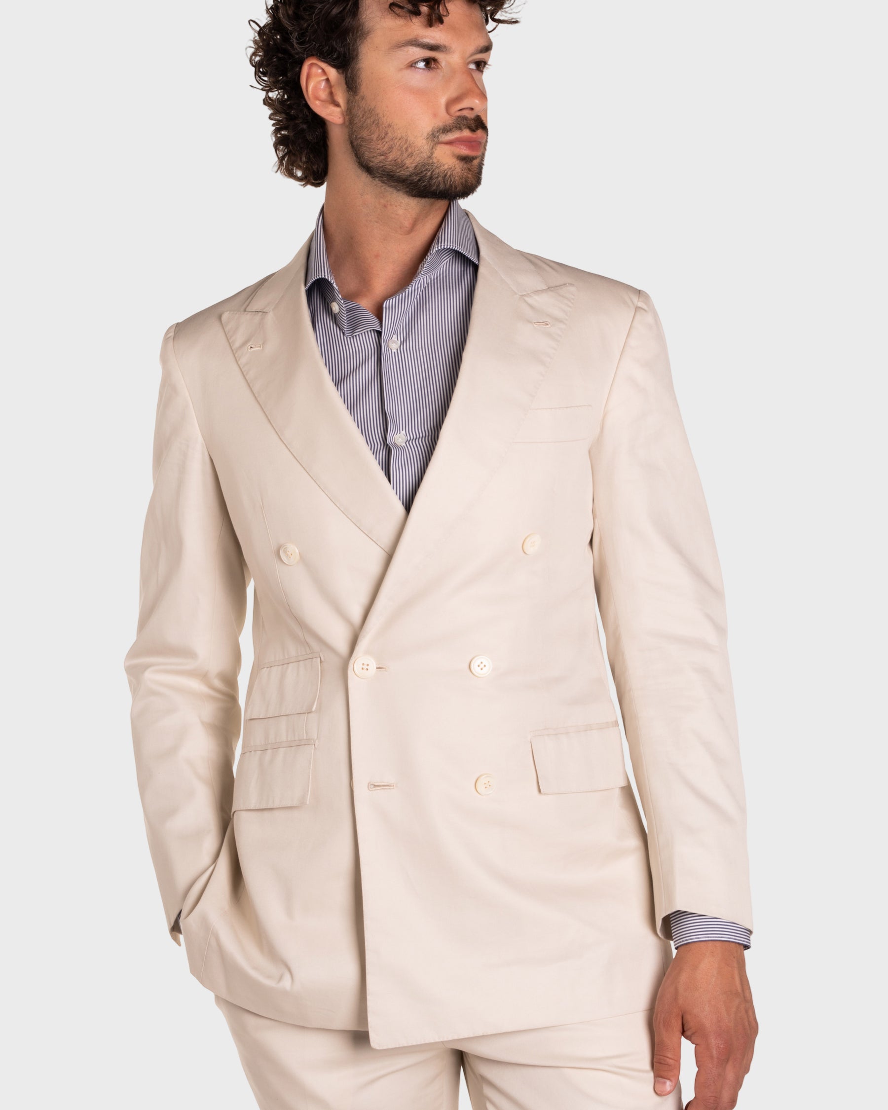Camicia A Righe Sottili Popeline