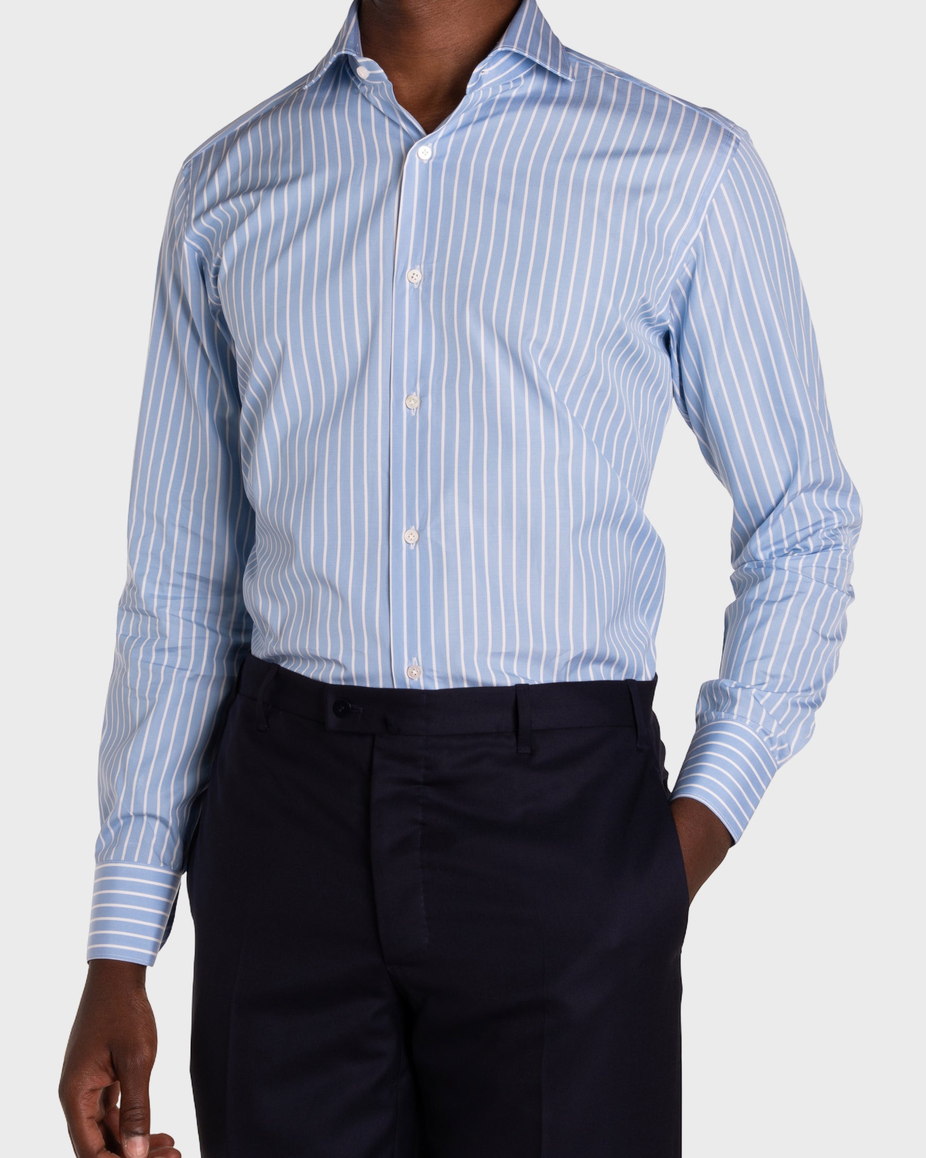 Camicia A Righe Signature Popeline