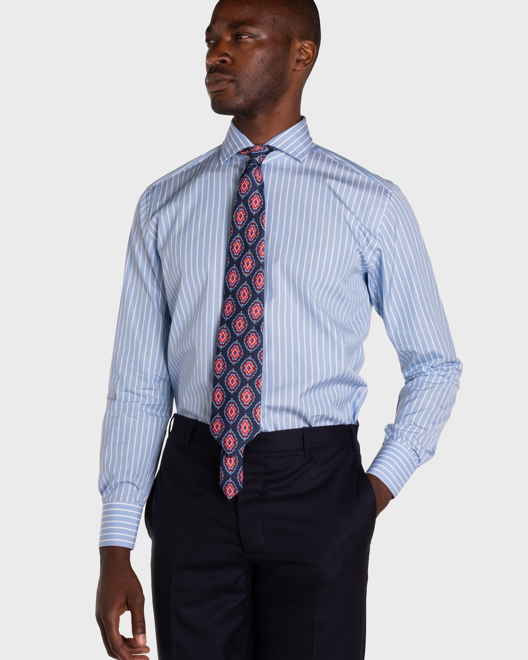 Camicia A Righe Signature Popeline