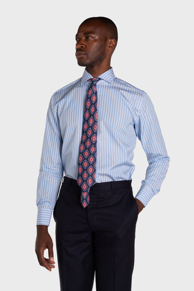 Chemise en popeline rayée Signature