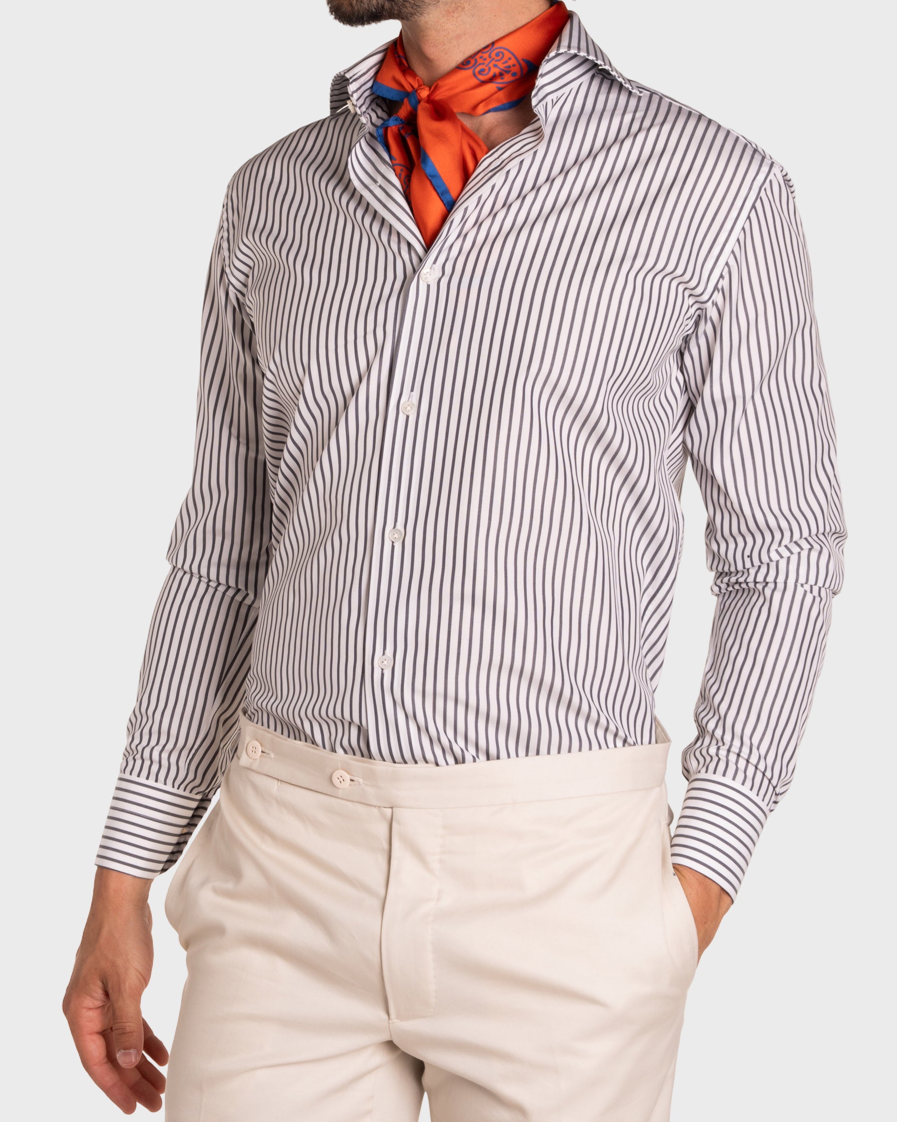 Camicia A Righe Signature Popeline