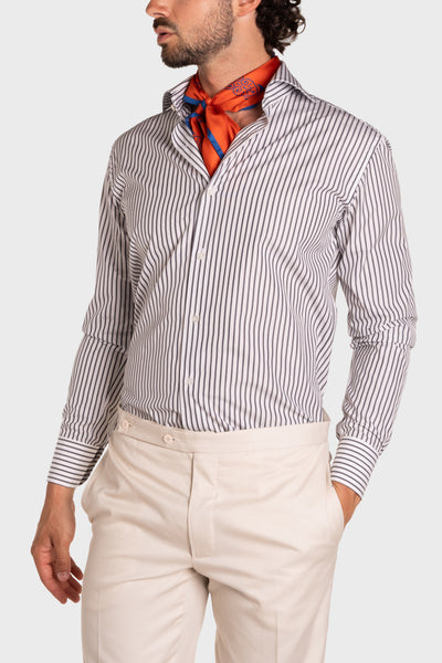 Camicia A Righe Signature Popeline