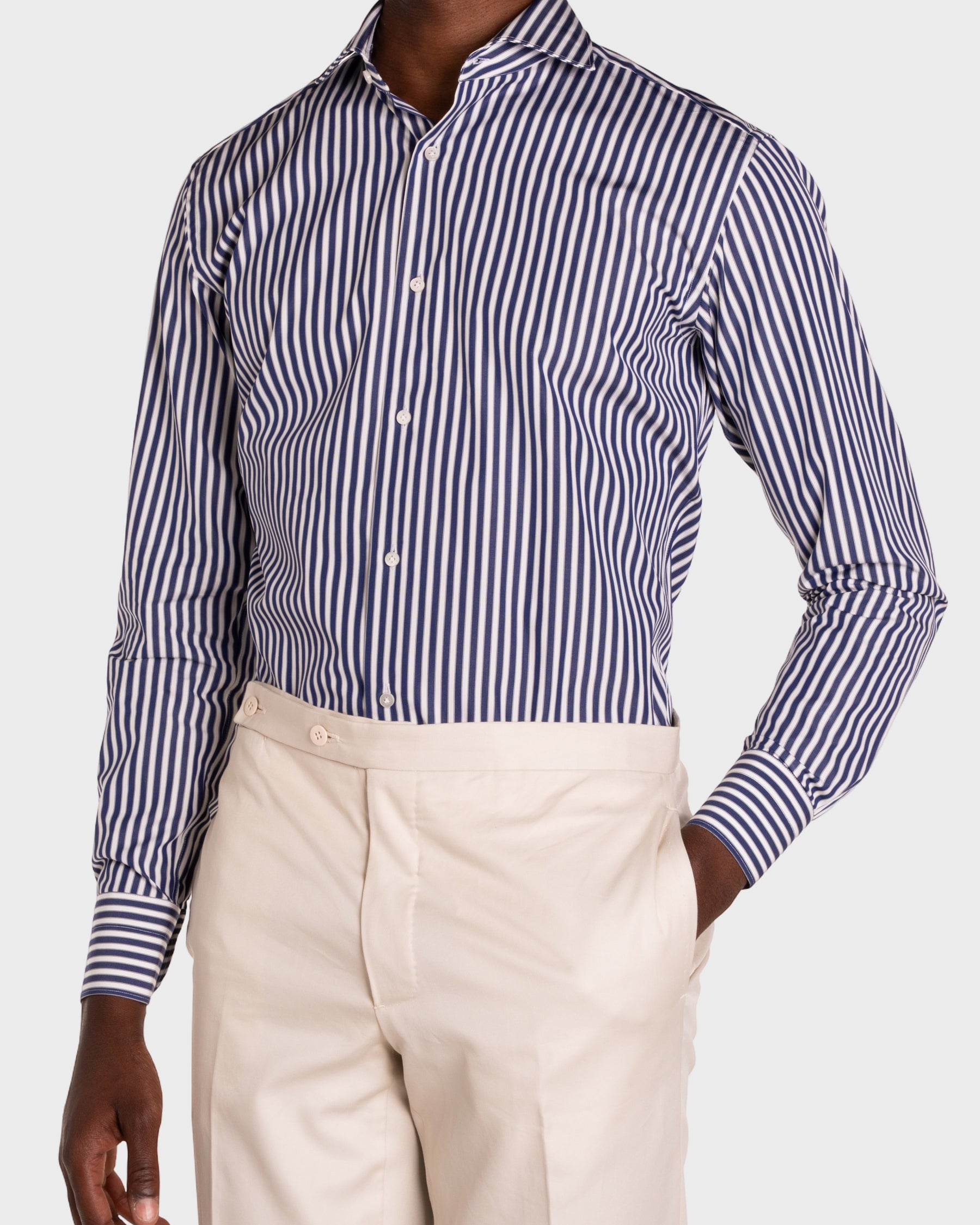 Camicia A Righe Signature Popeline