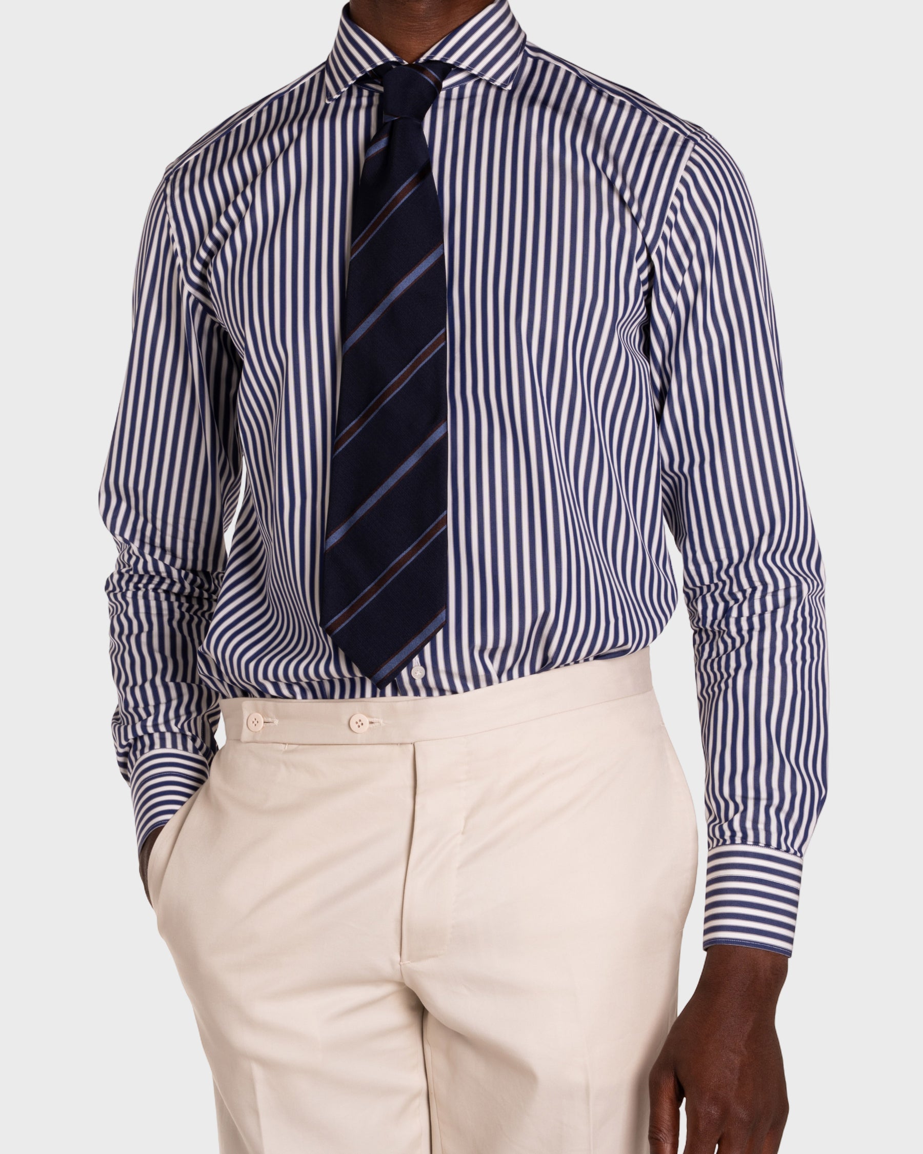 Camicia A Righe Signature Popeline
