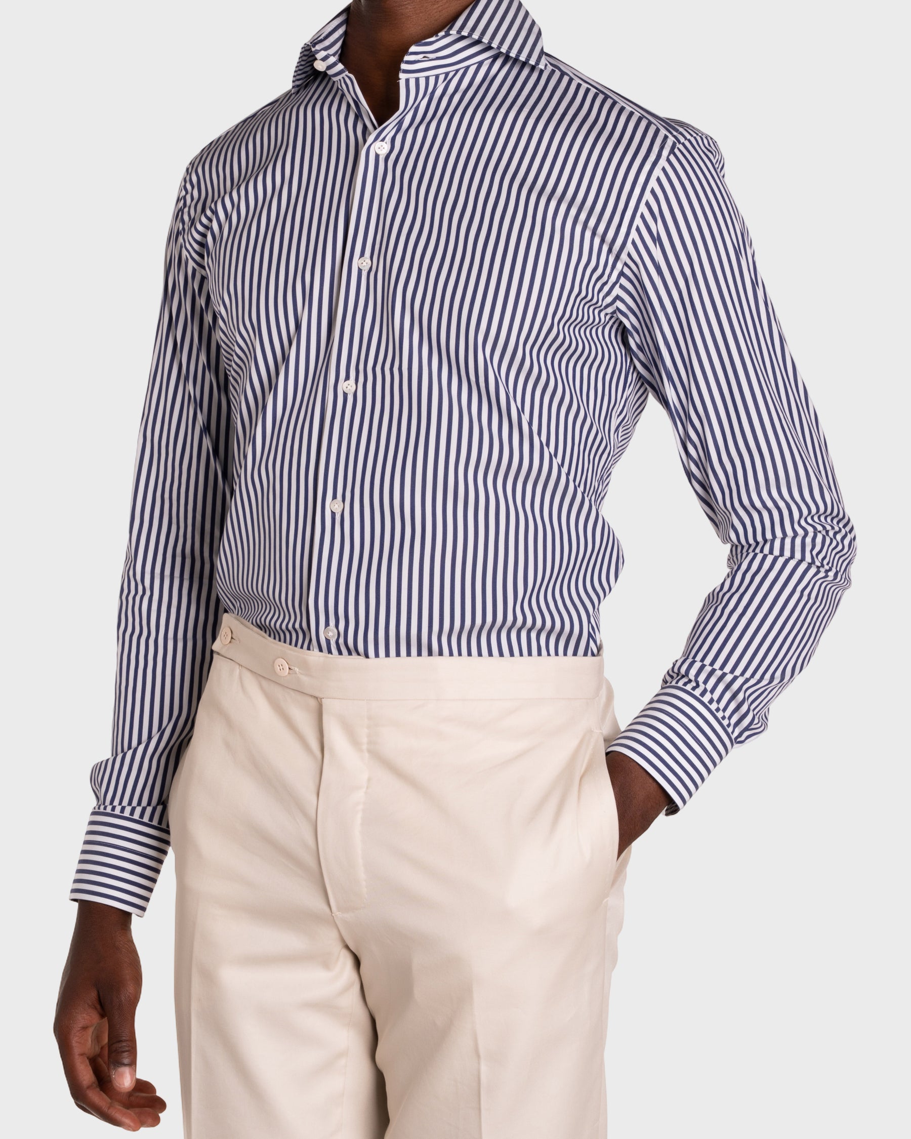 Camicia A Righe Signature Popeline