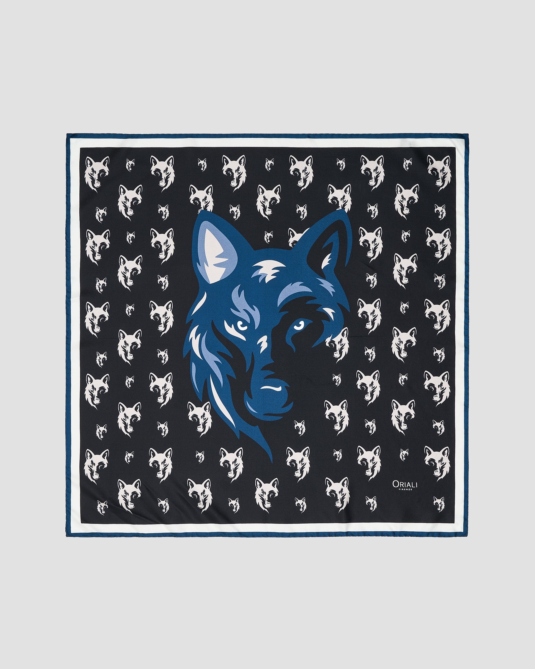 Foulard Disegno Lupo Twill Stampata