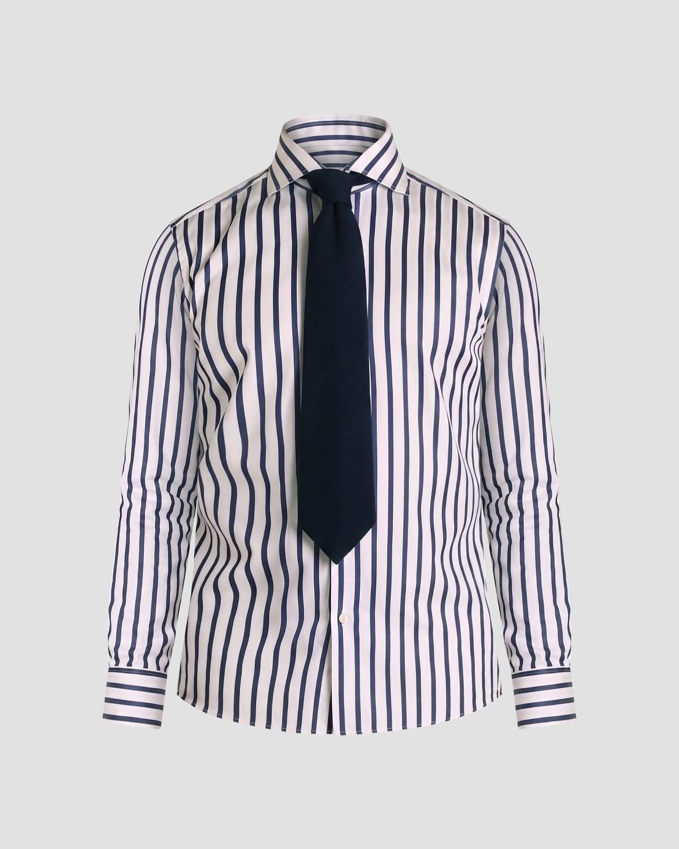Camicia Righe  Navy Popeline