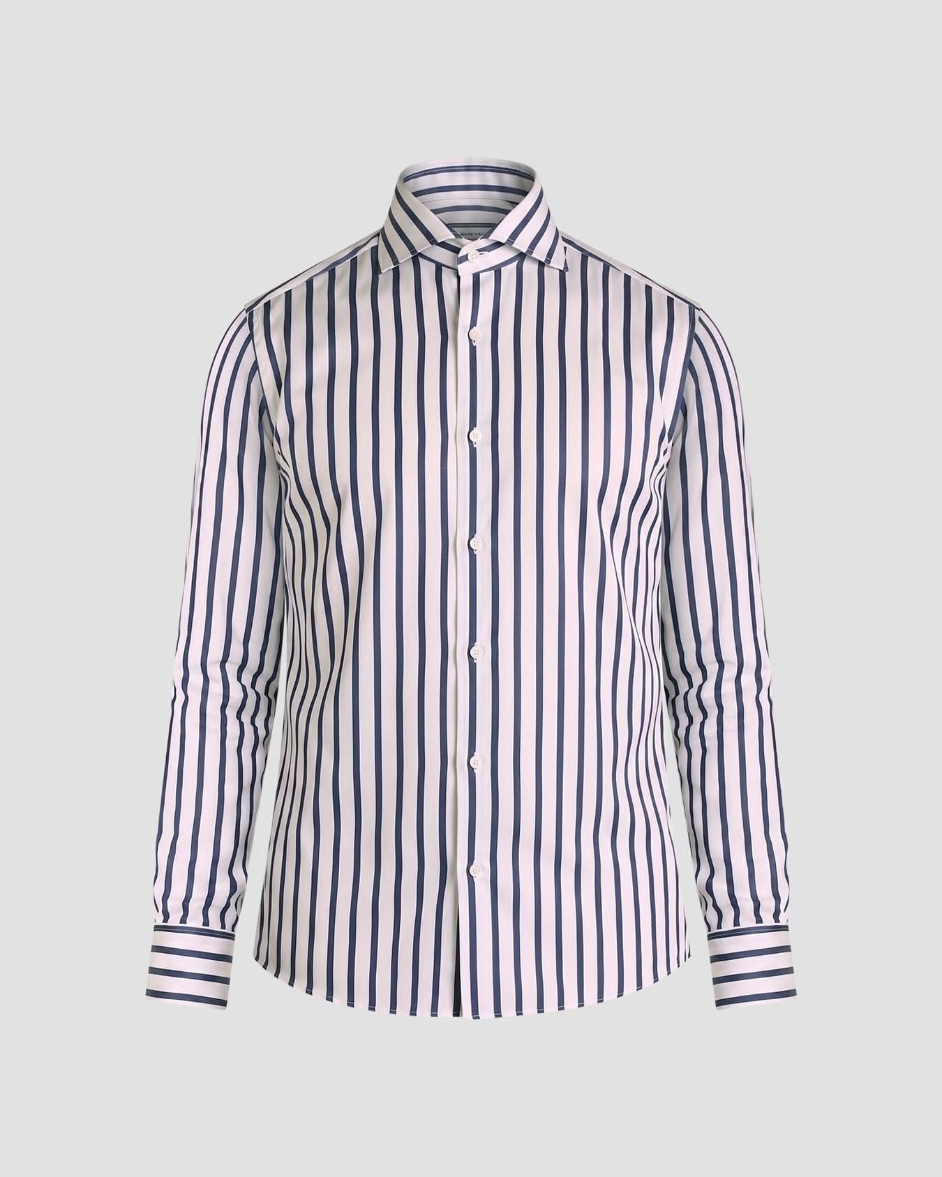Camicia Righe  Navy Popeline