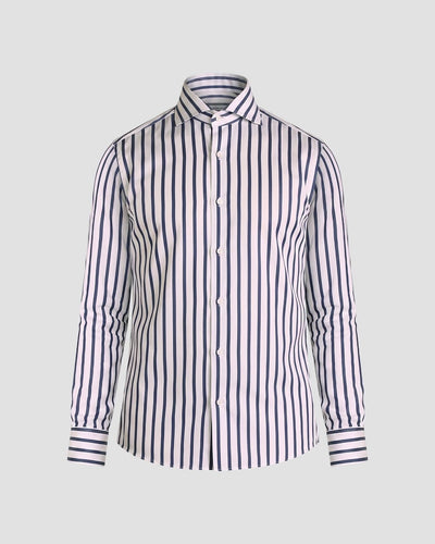 Camicia Righe  Navy Popeline