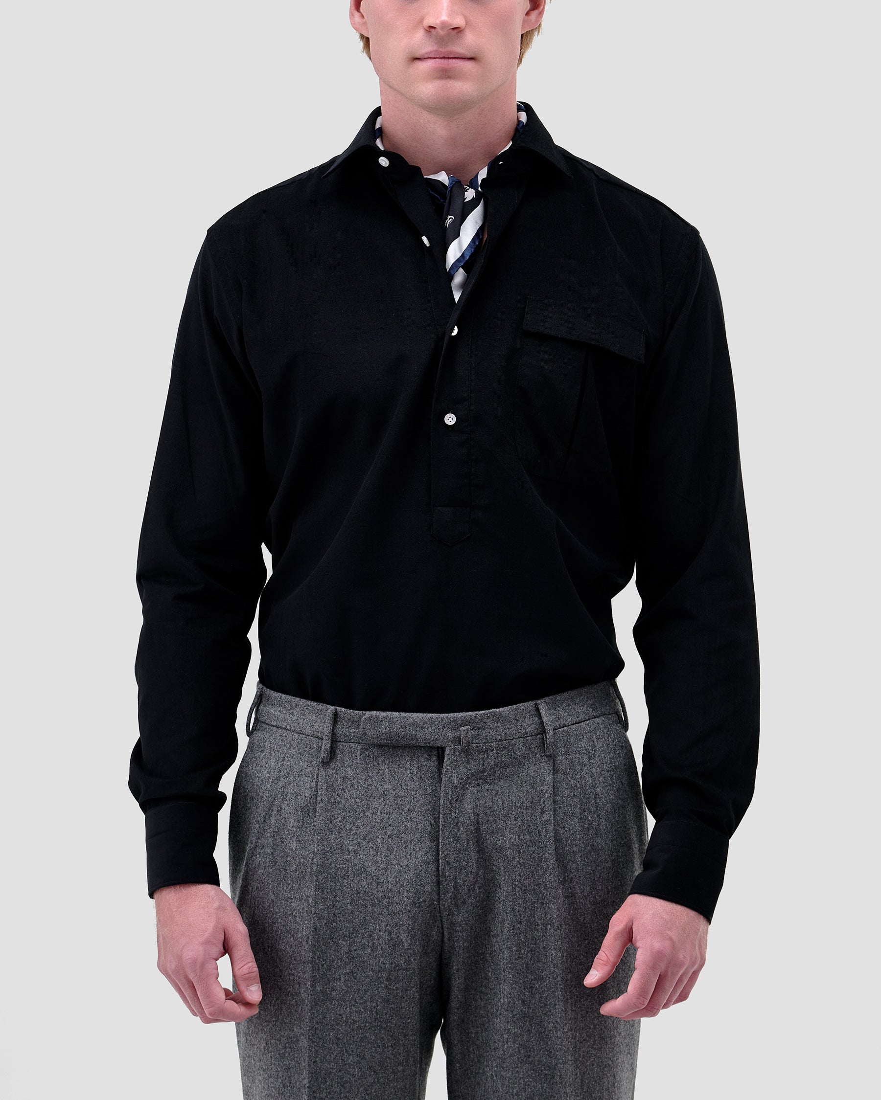Polo Camicia Velluto Nero
