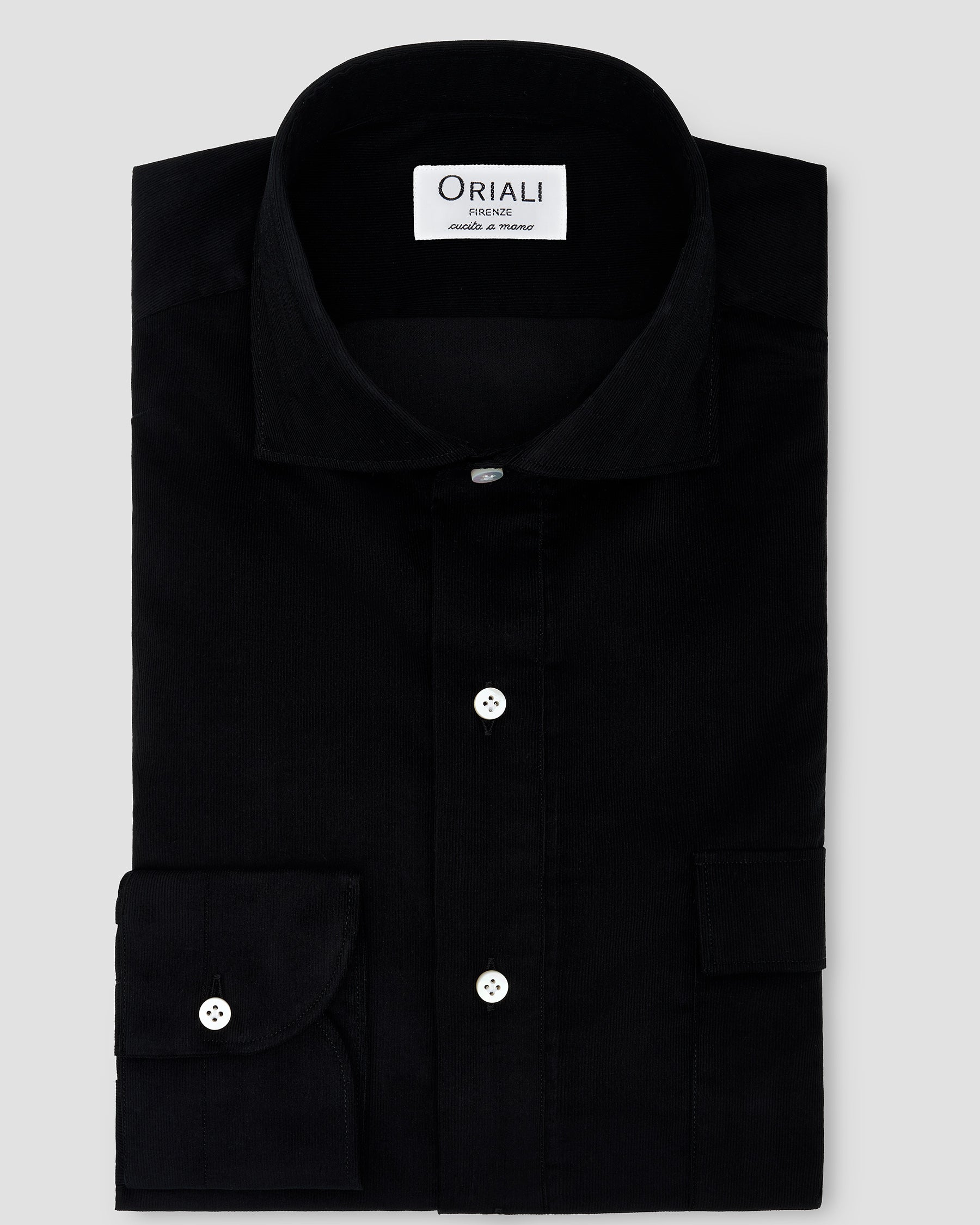 Polo Camicia Velluto Nero