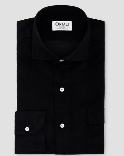 Polo Camicia Velluto Nero