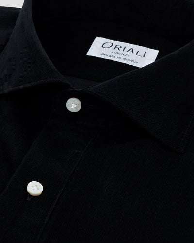 Polo Camicia Velluto Nero