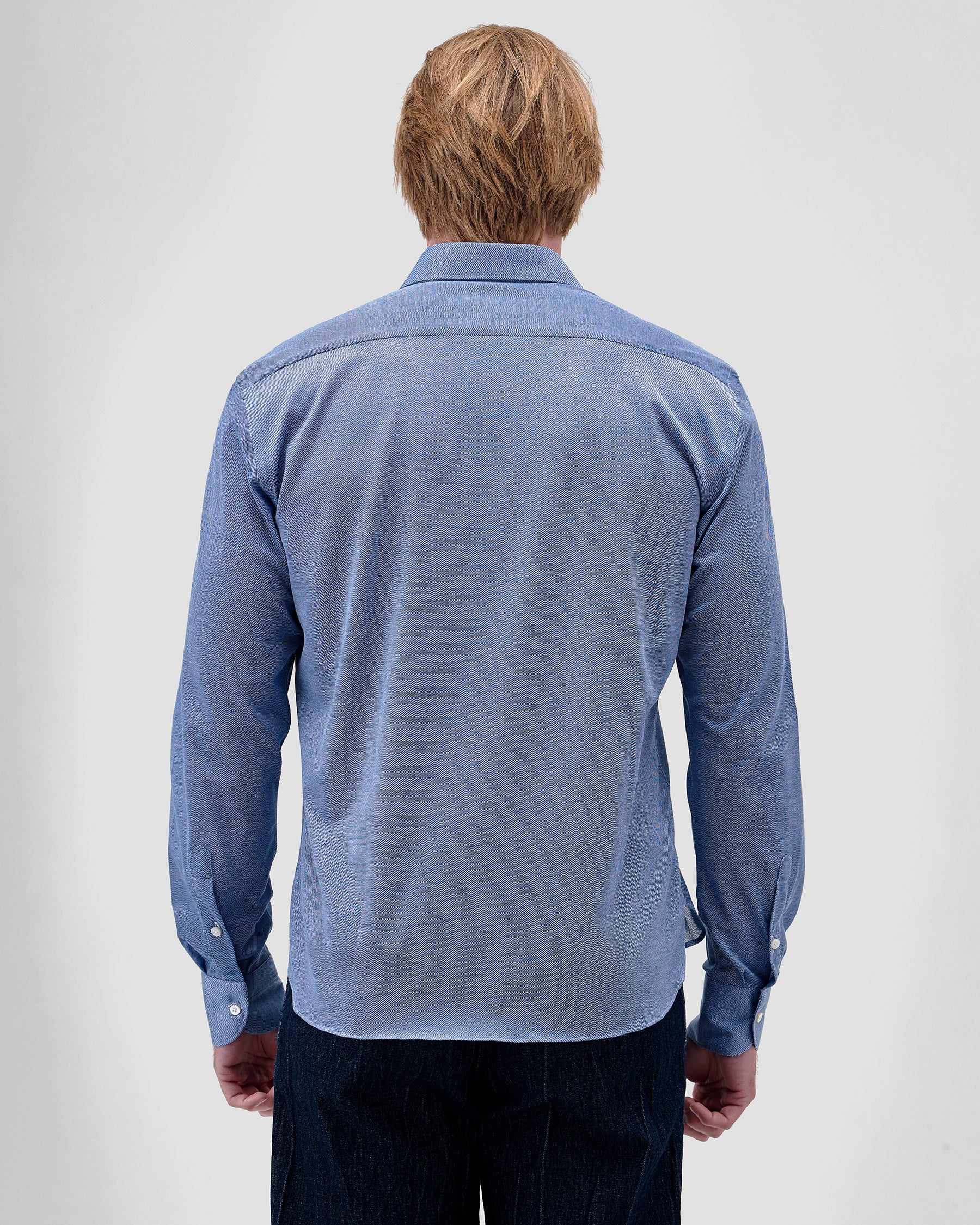 Polo Camicia Jersey Blu